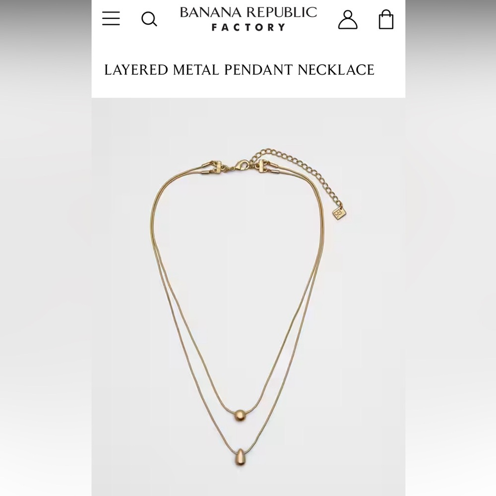 BANANA REPUBLIC Layered Double Pendant Necklace